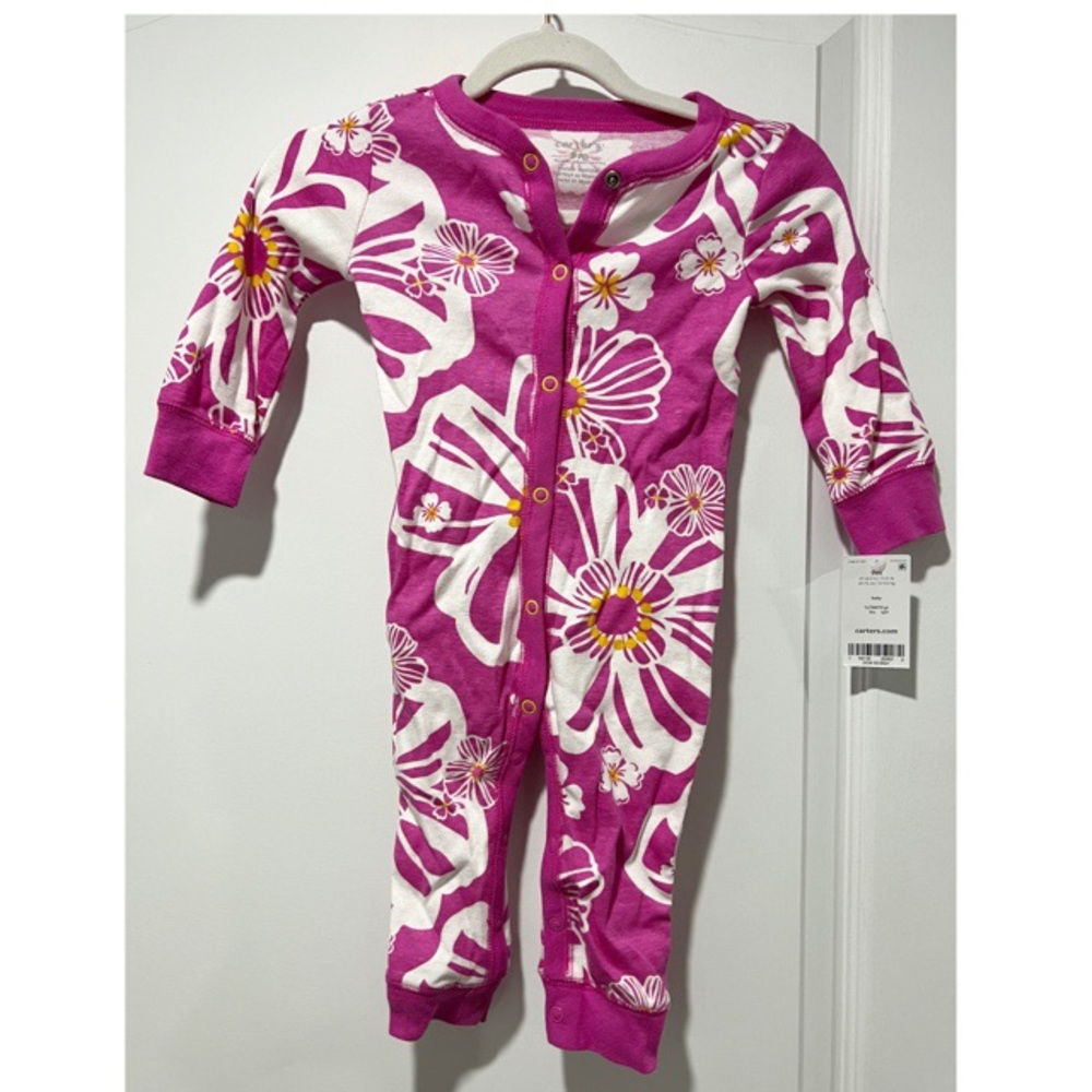 NWT Carter’s one piece snap button onesie size 9m 9 months floral hawaiian